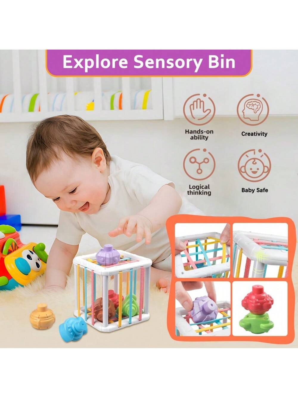 ألعاب أطفال مونتيسوري - طقم هدايا لعب الرضع 5 في 1...