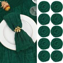 6/12/18/24 pezzi Tovaglioli di garza stropicciata da 20x20 pollici, verde muschio, opzionale multicolore, adatti per matrimoni, feste, uso quotidiano domestico, decorazione tavolo da party