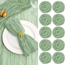 6/12/18/24 pezzi Tovaglioli di garza stropicciata da 20x20 pollici, verde muschio, opzionale multicolore, adatti per matrimoni, feste, uso quotidiano domestico, decorazione tavolo da party