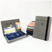 Multifunction Travel Passport Holder Case, PU Leather Passport Wallet ID Card Organizer Bag, Suitable For Teen Casual Outdoor Sports Vacation, Travel, Graduation, Birthday Gifts - Grey - View 3