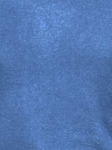 Men's Solid Color Minimalist Crewneck Long Sleeve Sweater, Casual Daily Wear, Fall/Winter - Blue - View 5