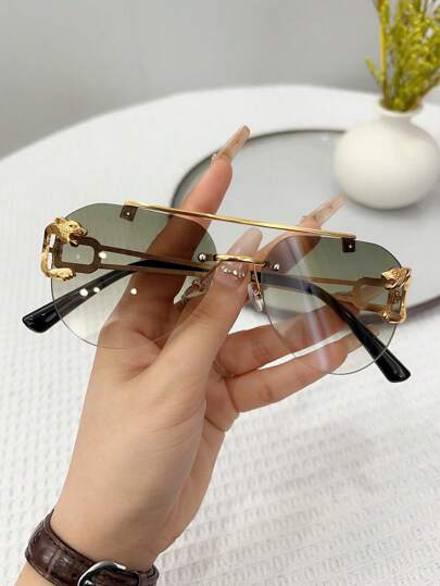 1 pezzo occhiali unisex con montatura metallica poligonale, adatti per viaggi e fotografia, accessori da spiaggia, look da strada e abbinabili a maglioni, giacche, felpe con cappuccio, pantaloni in pelle e cargo per estate, spiaggia, attività all'aperto e viaggi