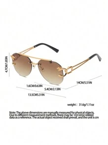 1副男女通用多边形金属框时尚眼镜，适合旅行、摄影、海滩等场合，打造街头风格，可搭配毛衣、夹克、卫衣、连帽衫、皮裤和工装裤，是夏季海滩度假、户外活动和旅行的理想之选。 - 彩色 - 查看 5