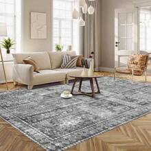 3' X 5 ' Washable Area Rug - Stylish Indoor Rug For Living, Dining Or Bedroom - Lightweight Carpet With Non-Slip Backing - Foldable For Easy Placement And Maintenance - Grey