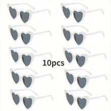 10 chiếc ly trang trí hình trái tim dễ thương và thú vị dành cho cả nam và nữ, thích hợp cho tiệc cưới, tiệc khiêu vũ, v.v., màu trắng, Giáng sinh - trắng - Xem 8
