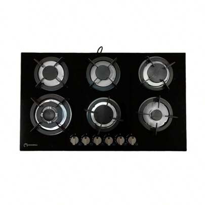 Parrilla Estufa 6 Quemadores Gas Vidrio Templado Shorbul