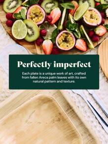 Palm Leaf Plates, 50 Pc, 8", Disposable & Compostable, Plates, Palm Leaf, Natural Color, Round, Dinnerware, Suitable For Parties/Weddings/Gatherings - Natural - View 9