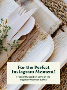 Palm Leaf Plates, 50 Pc, 8", Disposable & Compostable, Plates, Palm Leaf, Natural Color, Round, Dinnerware, Suitable For Parties/Weddings/Gatherings - Natural - View 7