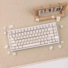 Bộ Keycaps Hàn Quốc Moonwhite Ấm Áp, Nhuộm Thăng Hoa PBT, Profile OEM, Bàn Phím Cơ Fit 144 Phím (61/64/84/87/98/104/108) - trắng - Xem 7