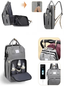 Multifunctional Maternity Bag Backpack That Turns Into A Waterproof Crib JYL 1180 - 黑色 - 查看 8