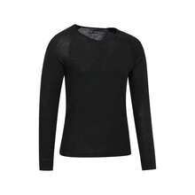 Mountain Warehouse Mens Merino Wool V Neck Base Layer Top (Black) - Black - View 2