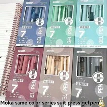 7pcs Gel Ink Rollerball Pens Set - Medium Point 0.5mm, Quick Drying, Lightweight Glass Material - Smooth Writing For Office And School Use.Halloween And Christmas Kawaii Holiday Gifts(Blueberry Jam+Dolphin Ruler 4 Pieces Set)