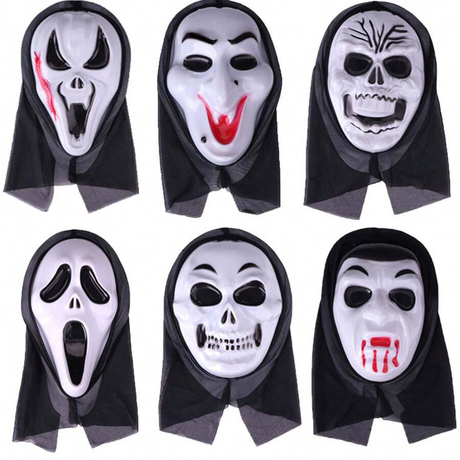 1pc Horror Scary Mask Halloween Party Costume Decoration Screaming Ghost Skull Face Mask - Multicolor - View 1