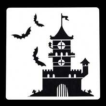 Molde de decoración de pastel de Halloween, casa fantasma, plantillas con forma de calavera y calabaza, molde de arte de café latte - Multicolor - Ver 4