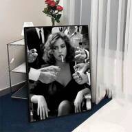 1pc, Movie Posters Wall Art, Black And White Sexy Woman Decor Room, Moder Canvas Poster Print, Minimalism Canvas Painting, Home Decor, Suitable For Decorative Painting In Dining Room Bedroom & Living Room 20*28 Inch, Frameless Gifts Birthday Graduation