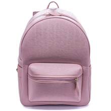 Women's Smooth Leather Backpack - 粉色 - 查看 1