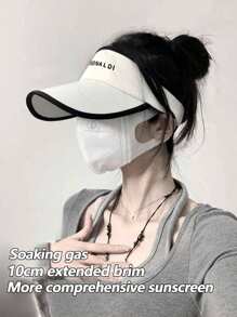 Summer Wide Brim Sun Hat For Women With Uv Protection, Breathable Outdoor Cycling Cap To Shield The Face And Block Sunlight Skull Skeleton - Empty Top - View 7