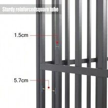 BingoPaw Heavy Duty Dog Crate, Large Pet Cage Moveable With Tear Resistant Square Tube, Two Prevent Escape Lock And Removeable Tray - Black - View 8