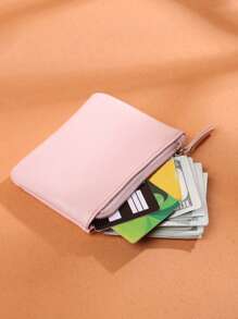 1pc Litchi Pattern Zipper Coin Slim Short Wallet With Card Slots Lightweight Fashion For Anniversary For Birthday Gift For Gift White-Collar Workers For Male For Female Business Casual For Women Wallet Purse Wallet Small Wallet - Multicolor - View 2