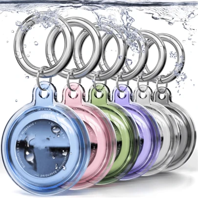 全保护壳钥匙扣兼容 Apple AirTag 宠物狗猫项圈查找器追踪配件软壳