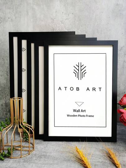 5Pcs/Set Wooden Photo Frames For Picture Wall 10X15 15X20 20X25 A4 Pictures Frame For Table Top Display And Wall Mounting Frames Photo Decor Commemorative Gift Gifts Birthday Graduation
