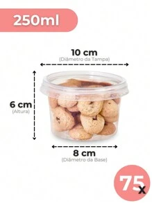 套件 25 / 50 / 75 / 100 一次性包装 250 毫升，塑料锅，锅中蛋糕，锅具套装，透明带盖 - BP Potes，万圣节派对 - 查看 2