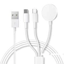 Watch Charger Cable Compatible For Apple Watch Series 9 8 7 6 5 4 3 2 1 SE, 3 In 1 Portable Charging Cord Compatible With Phone161514/13/12/11/Pro/Max/XS/X/Pad Series