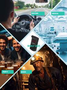 GREENWON 1 套数字呼吸酒精测试仪，高精度酒精测试仪，10 个免费吹嘴 - 黑色 - 查看 4