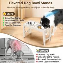 1 Set Elevated Dog Bowls, Collapsible Design, 4 Adjustable Heights, Dog Raised Bowls With 2 Stainless Steel Bowls, No Slip Dog Feeder For Medium Large Breed Dogs