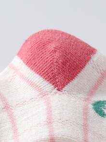 10 双女童时尚新款短袜，花卉图案，柔软透气，适合秋冬季休闲户外穿着，婴儿袜 - 彩色 - 查看 5