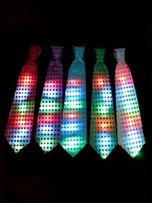 6 件随机 LED 发光兔耳朵发箍（女士）、发光彩虹绳头带（多种闪烁模式）、圣诞派对礼品、发光发饰、荧光棒派对用品、霓虹夜跑者派对装饰、发带、圣诞节 - 彩色 - 查看 2