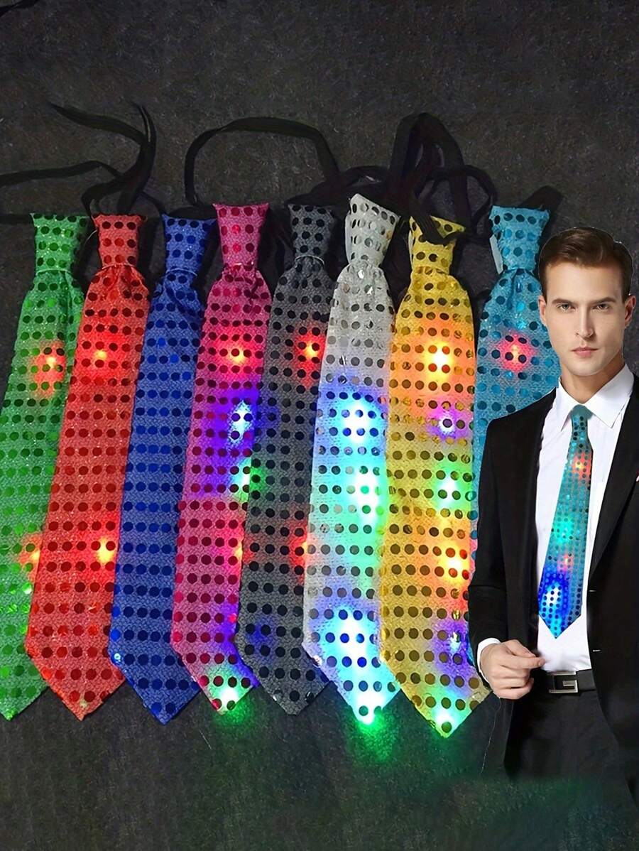 6 件随机 LED 发光兔耳朵发箍（女士）、发光彩虹绳头带（多种闪烁模式）、圣诞派对礼品、发光发饰、荧光棒派对用品、霓虹夜跑者派对装饰、发带、圣诞节 - 彩色 - 查看 1