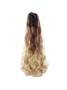 Claw Clip Ponytail Extension 22" Clip In Wavy Ponytail Hair Extensions Long Pony Tails For Women Extensions Dark Brown Wave Hairpiece - Multicolor - View 33