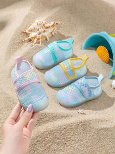 1 par de zapatos nuevos para caminar de bebé, estilo veraniego, suela suave, sandalias transpirables antideslizantes de malla para niños y niñas de 6 a 36 meses