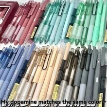 7pcs Gel Ink Rollerball Pens Set - Medium Point 0.5mm, Quick Drying, Lightweight Glass Material - Smooth Writing For Office And School Use.Halloween And Christmas Kawaii Holiday Gifts(Blueberry Jam+Dolphin Ruler 4 Pieces Set)