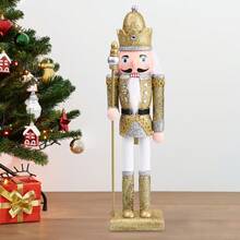 1 PC 11.81 Inch Bằng Gỗ Giáng Sinh Kẹp Hạt Dẻ Người Lính Hình Trang Trí Cho Kệ - Nhiều màu - Xem 6