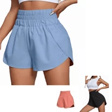 Shorts Deportivo Mujer Falda Deportiva Cortos Gym Elástico Short De Yoga Deportivos De Gym  Lycra De Doble Capa Con Bolsillo Pantalones Cortos Ancha Deportiva Playa - Azul - Ver 1