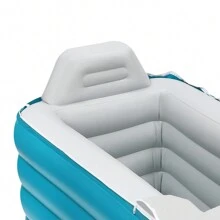 YUNRUX Vasca da bagno pieghevole portatile per adulti, vasca da bagno gonfiabile per adulti con portabicchieri, vasca da bagno gonfiabile pieghevole in PVC per bagno di acqua calda e bagno di ghiaccio 1,6 m - Verde - Visualizzare 7