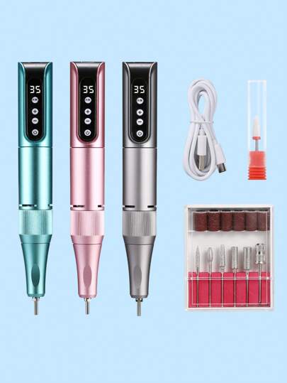 duofu Professional Electric Nail Drill Machine, Nail File Drill Machine, Manicure Pedicure Kit, Nail File Set, Suitable For Home And Salon, Nail Buffer, Manicure Pedicure Polishing Tools