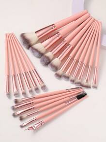 18-20-22-25-30 Pcs Rose Gold Makeup Brush Set, Premium Synthetic Hair Eyeshadow Blending Brush Kit, Cosmetic Tools,Giveaways,Professional Makeup Brushes,Complete Makeup Set - Pink - View 12