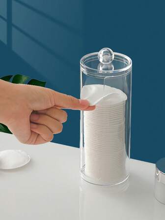 1 件塑料化妆面垫收纳盒，简约透明多功能收纳盒，适合家庭、节日礼物、圣诞礼物、假日海滩、浴室收纳、卧室收纳，大容量