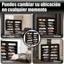 Zapatero De Almacenamiento, Zapatera Organizador, Organizador De Zapatos 6 Niveles para Pasillo, Guardarropa, Salón, Dormitorio, Entrada (Negro) - Negro - Ver 8