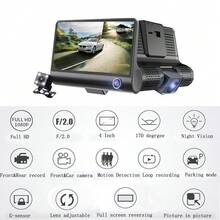 3 Channel Dash Cam Front Inside Rear Three Way Triple Car Camera IR Night Vision - Black - View 7