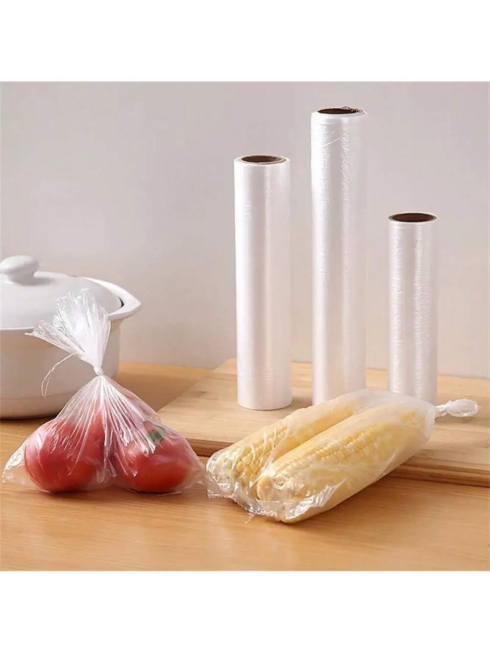 100 لفة أكياس تخزين الطعام المتينة وغير قابلة للتم...