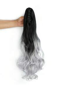 Claw Clip Ponytail Extension 22" Clip In Wavy Ponytail Hair Extensions Long Pony Tails For Women Extensions Dark Brown Wave Hairpiece - Multicolor - View 26