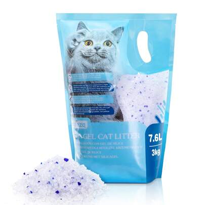 Nobleza - Silica Cat Litter Crystals Kitten Litter 7.6L 3kg Ultra Absorbent, Effective Odour Control, Dust-Free.