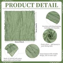 6/12/18/24 pezzi Tovaglioli di garza stropicciata da 20x20 pollici, verde muschio, opzionale multicolore, adatti per matrimoni, feste, uso quotidiano domestico, decorazione tavolo da party