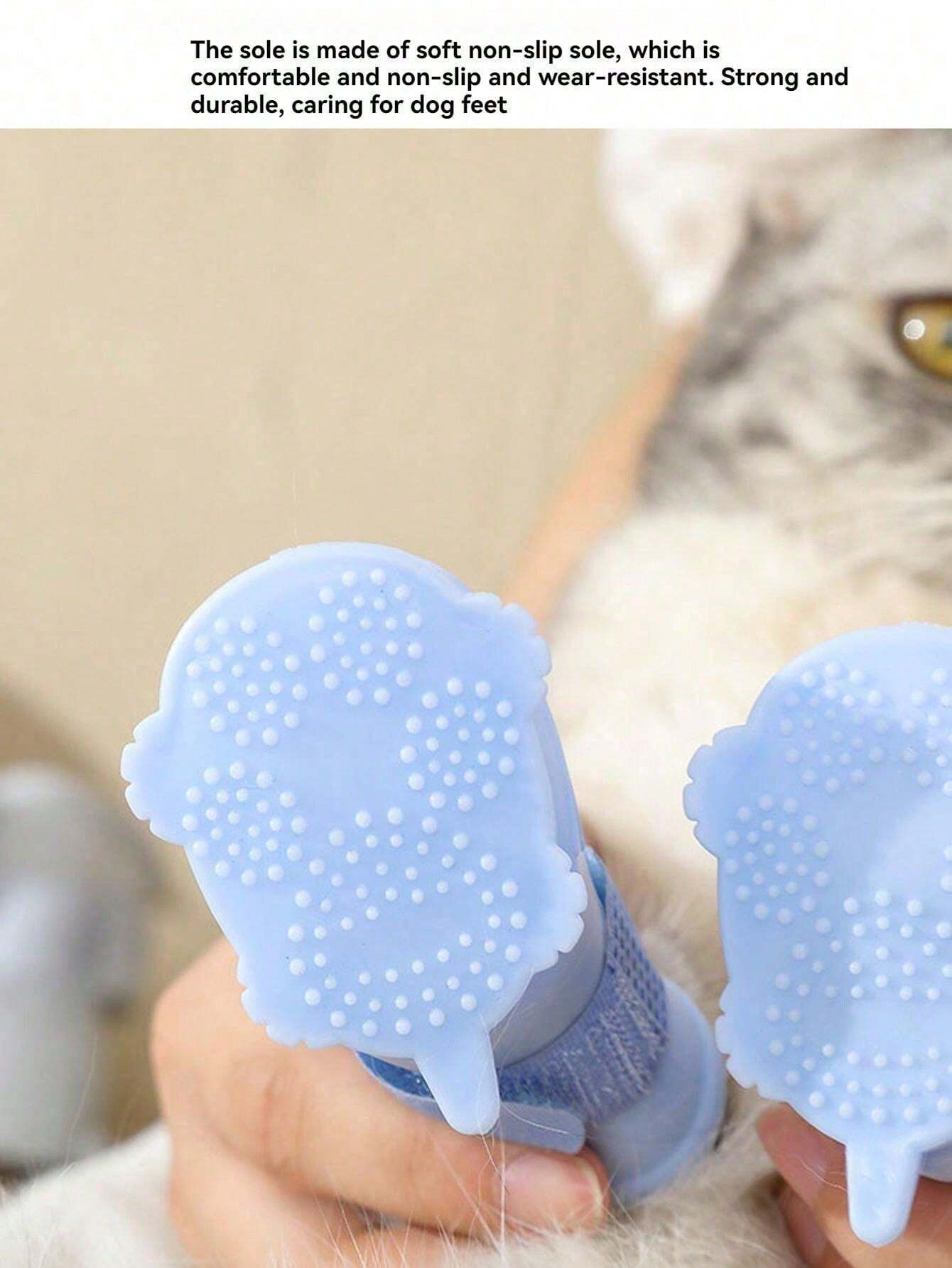 4pcs Pet Dog Rain Boots, Puppy Rain Boots, Pet Shoes Cat Paw Covers Pet