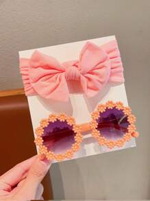 2 pièces/set Nouveaux serre-tête mignon à nœud papillon de couleurs unies pour filles. Accessoires de cheveux enfants cadre fleur lunettes de mode. Seule la carte est montrée, pas d'expédition