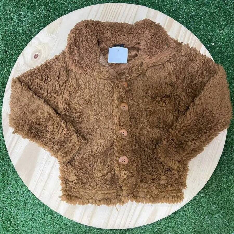 Children's Caramel Sherpa Jacket - 駝色 - 查看 1